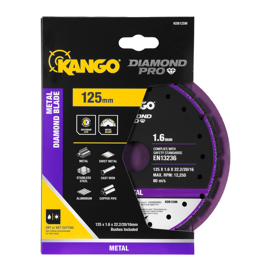 Kango 125mm Metal Diamond Blade - Cutting Sheet Metal, Stainless Steel, Copper, Aluminium - SuperSaverAU - view 1
