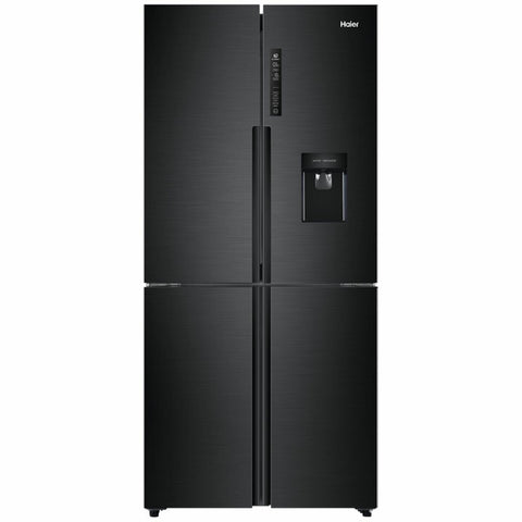 Haier 463L Quad Door Frost Free Fridge - Black - Non-Plumbed Water Dispenser - HRF516YHC
