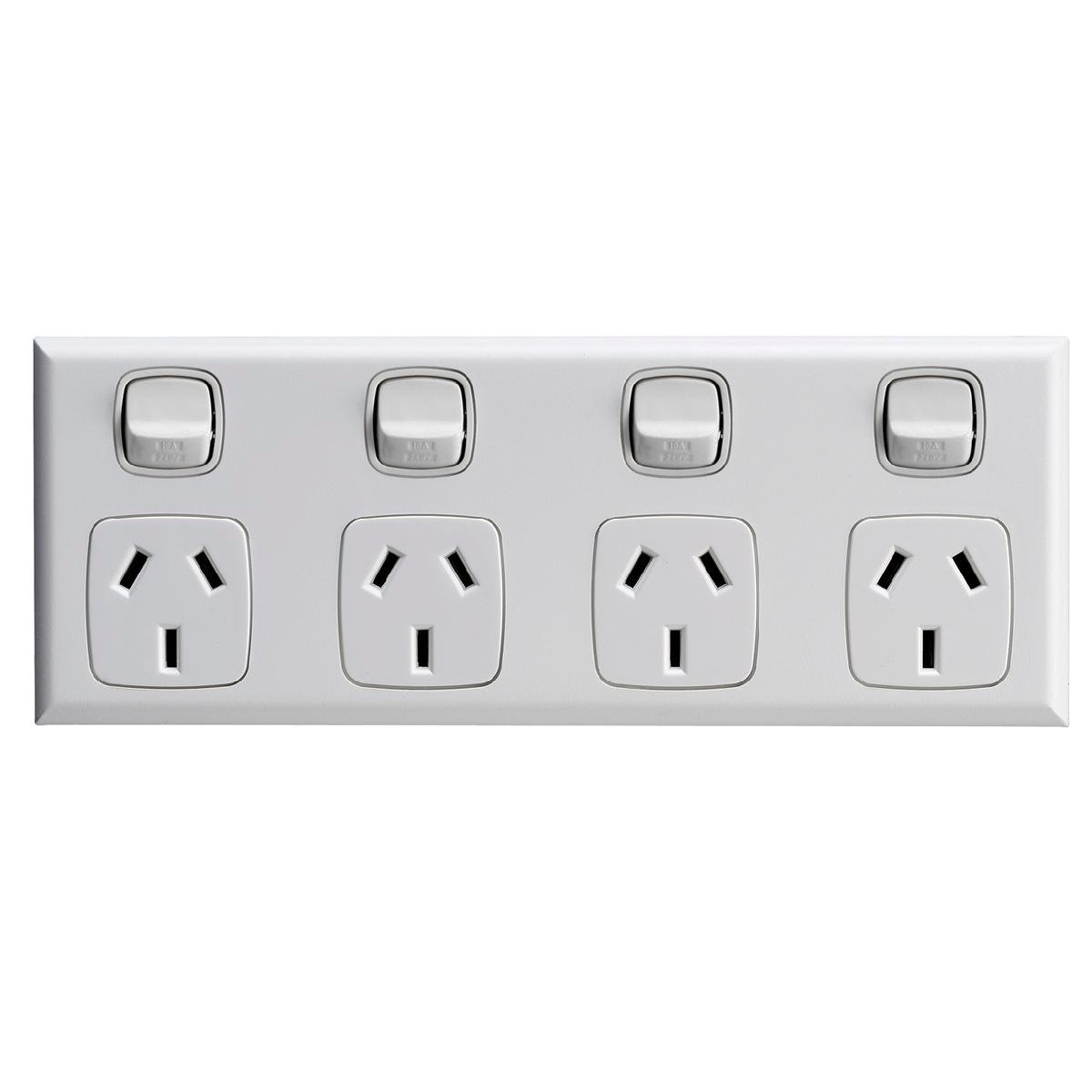 HPM Excel 4 Outlet Powerpoint - 250mm x 72.5mm - ABS Plastic - White - SuperSaverAU - view 1
