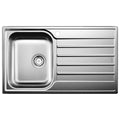 Blanco LIVIT 45S SALTO single bowl inset sink - right hand drainer, brushed stainless steel - LIVIT45SL-SALT