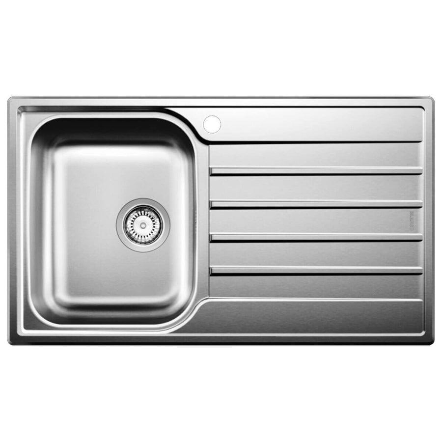 Blanco LIVIT 45S SALTO single bowl inset sink - right hand drainer, brushed stainless steel - LIVIT45SL-SALT