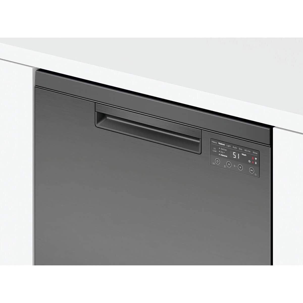 Fisher & Paykel Series 7 Freestanding Dishwasher - 15 Place Settings - Black Stainless Steel - DW60FC4B2