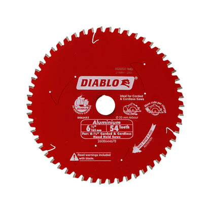 Diablo Circular Saw Blade - 165mm 54t - Aluminium & Plast - Precision Cutting