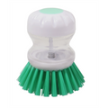 Morgan Palm Dish Brush with Soap Dispenser, Refillable Press-Top, Orange/White PP