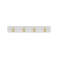 Mode 4 Key Rack - 7 Hooks - Brushed Brass on White Board - 245mm x 40mm x 32mm - SuperSaverAU - view 1