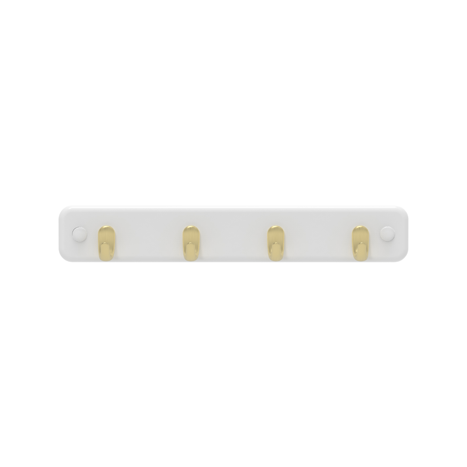 MODE 4 Brushed Brass Hooks White Board Key Rack