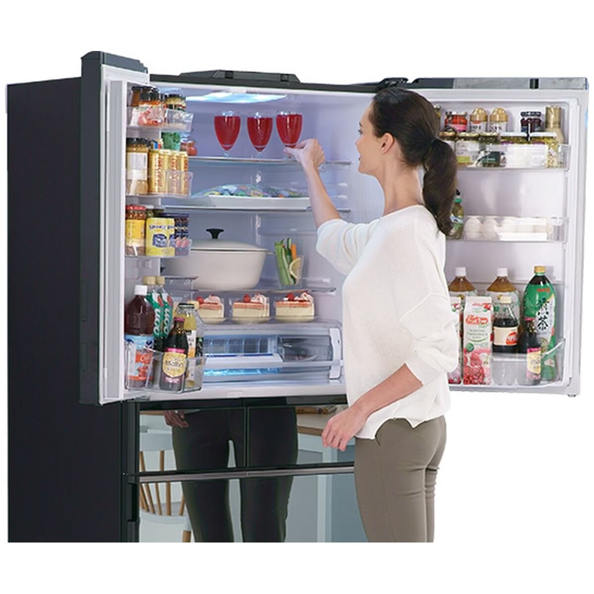 Hitachi 735L French Door Fridge - Black, Vacuum Compartment, Made in Japan - R-ZX740RAXK