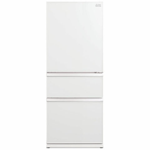 Mitsubishi Electric 450L Bottom Mount Fridge - Glacier White Glass, Automatic Ice Maker - MR-CGX450ER-GWH-A