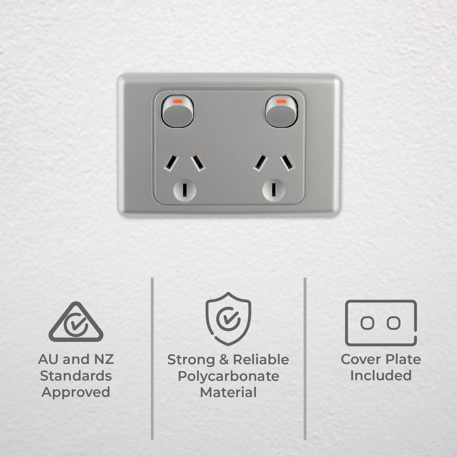 DETA Silver Double Power Point 10A 250V 6282B