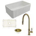 Turner Hastings Novi 75 Butler Sink Pack - Brushed Brass Ludlow Pull Out Mixer Tap - PKG019