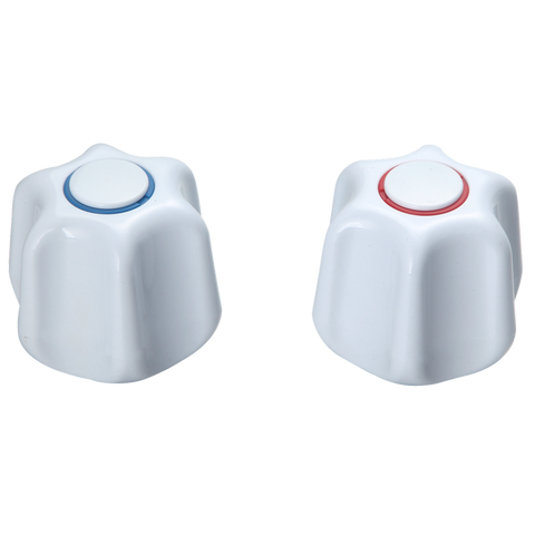 Shaw & Mason White PVC Star Style Handles Pair - Durable - Ergonomic - Easy Use - SuperSaverAU - view 1