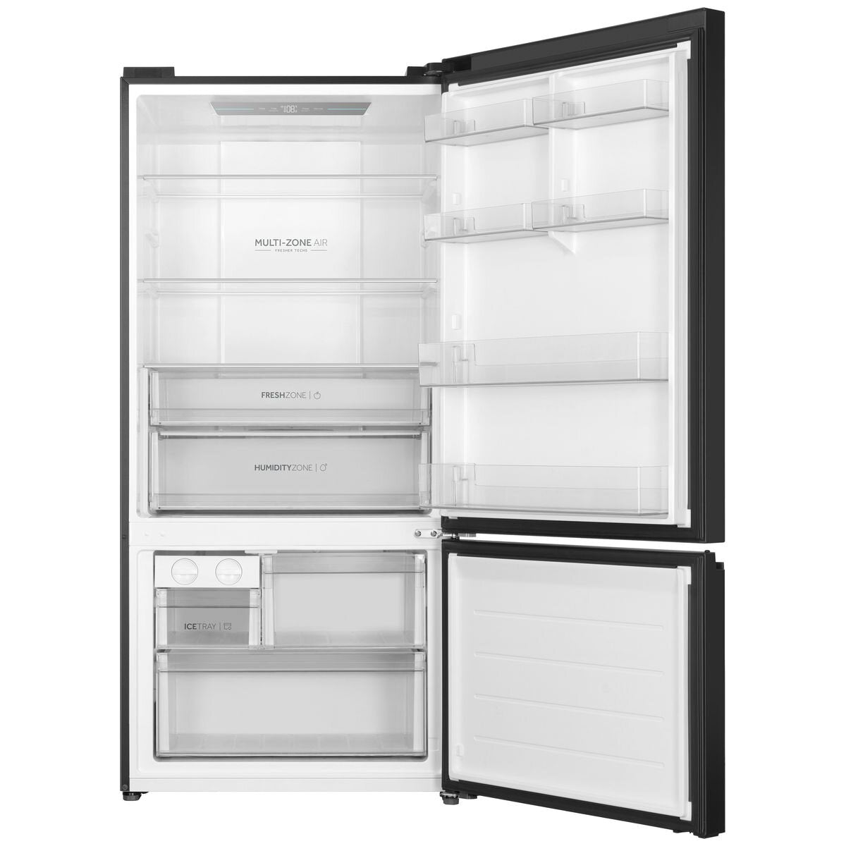 Haier 517L 500 Series Bottom Mount Fridge - Black, 8 Star Energy, Reversible Door - HRF510BEC