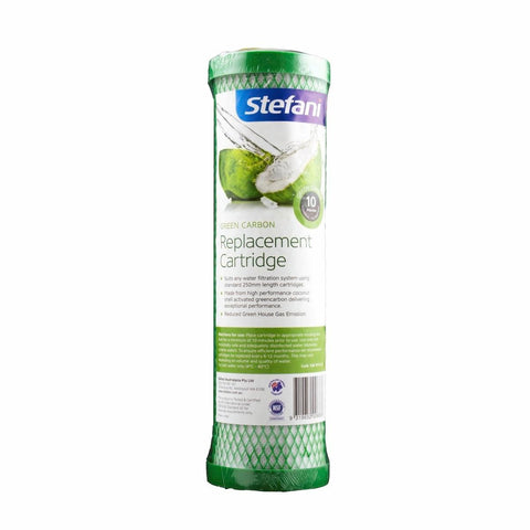 Stefani 10 Micron Green Carbon Replacement Cartridge 250mm Carbon Filter - SuperSaverAU - view 1