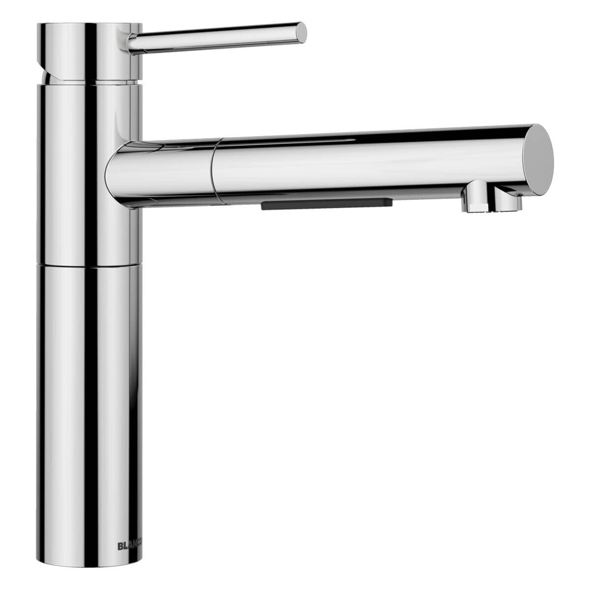 Blanco Slim Top-Lever Pull-Out Mixer Tap - Galvanic Chrome - 140° Swivel Spout - 527578