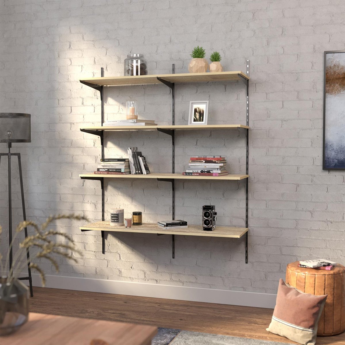 Flexi Storage 500mm Black Single Slot Bracket Steel Easy Install