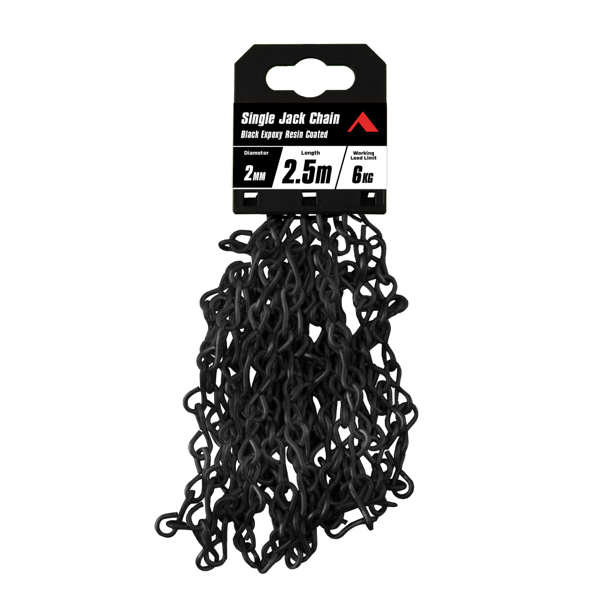 Pinnacle Single Jack Chain 2mm x 5m - Matte Black - 6kg Load Rating - SuperSaverAU - view 1