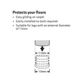 Surface Gard 13mm Black Round Plastic Internal Chair Tip 4 Pack - SuperSaverAU - view 3