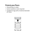 Surface Gard 13mm Black Round Internal Plastic Chair Tip - 4 Pack