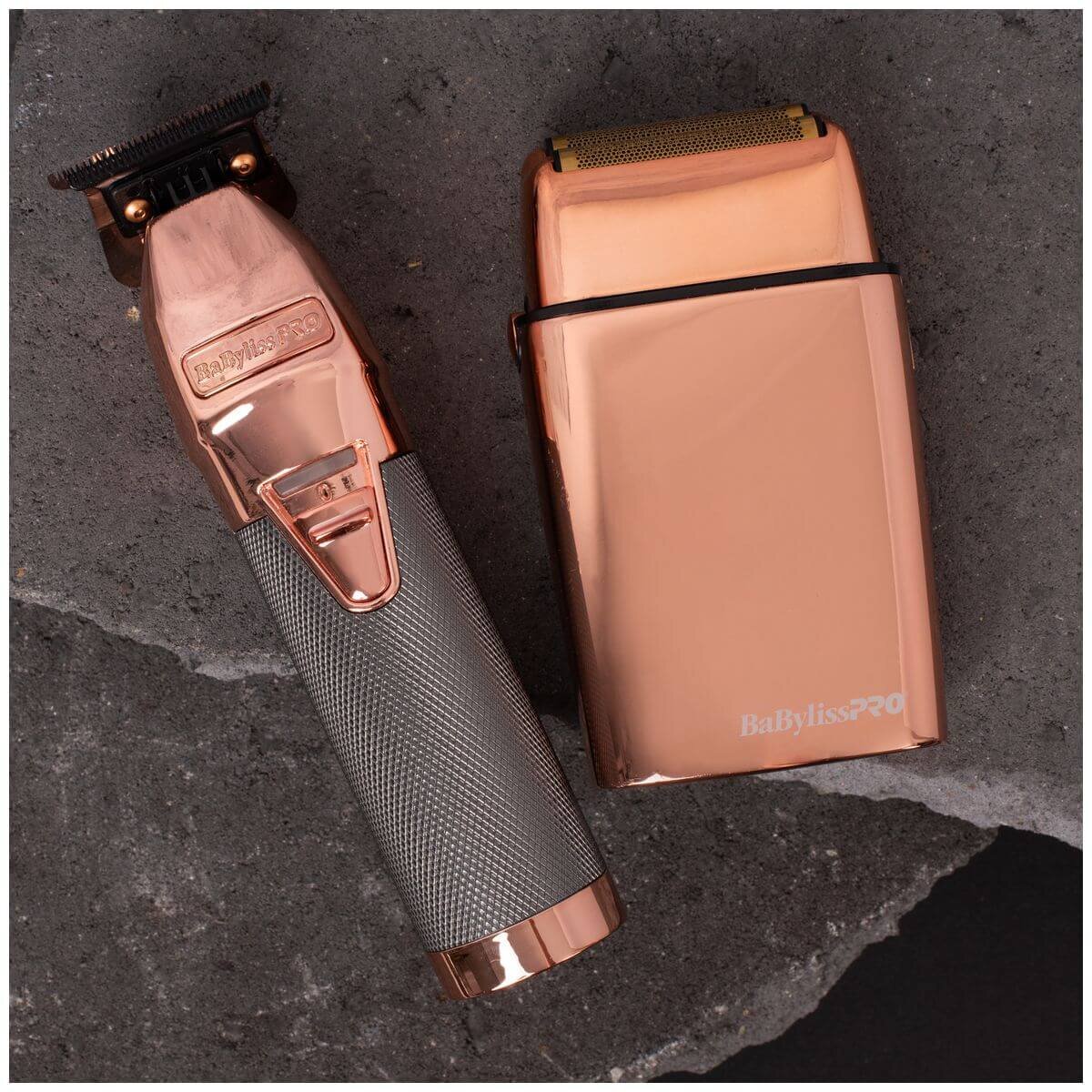 BaBylissPRO Duo Foil Shaver and Outliner Trimmer - Rose Gold - 7200rpm Brushless Motor - 900863