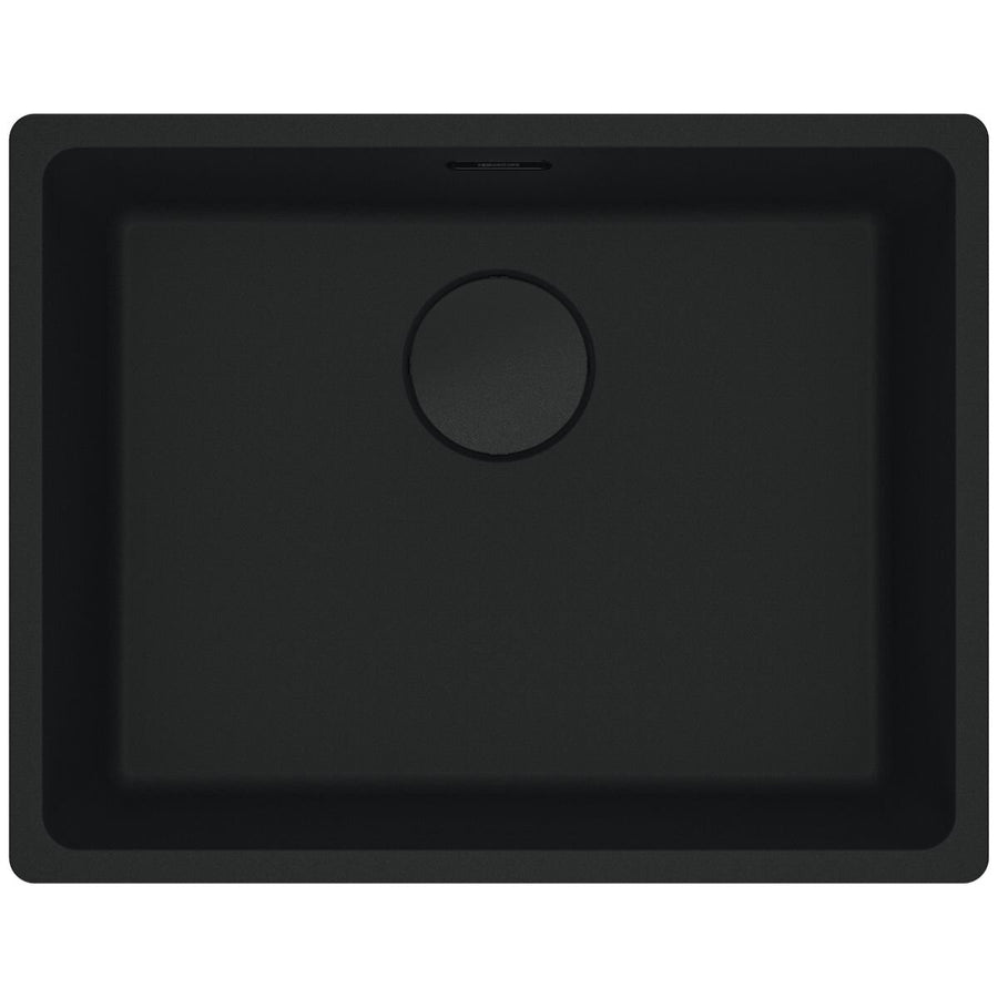 Franke 553mm Wide Single Bowl Undermount Sink - Matte Black Granite - Extension Drainer - MRG110-52MB-FPC
