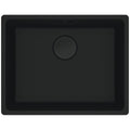 Franke 553mm Wide Single Bowl Undermount Sink - Matte Black Granite - Hidden Overflow - MRG110-52MB-B