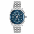BOSS Skytraveller Stainless Steel Wristwatch Mens Chronograph Blue Dial 1514216