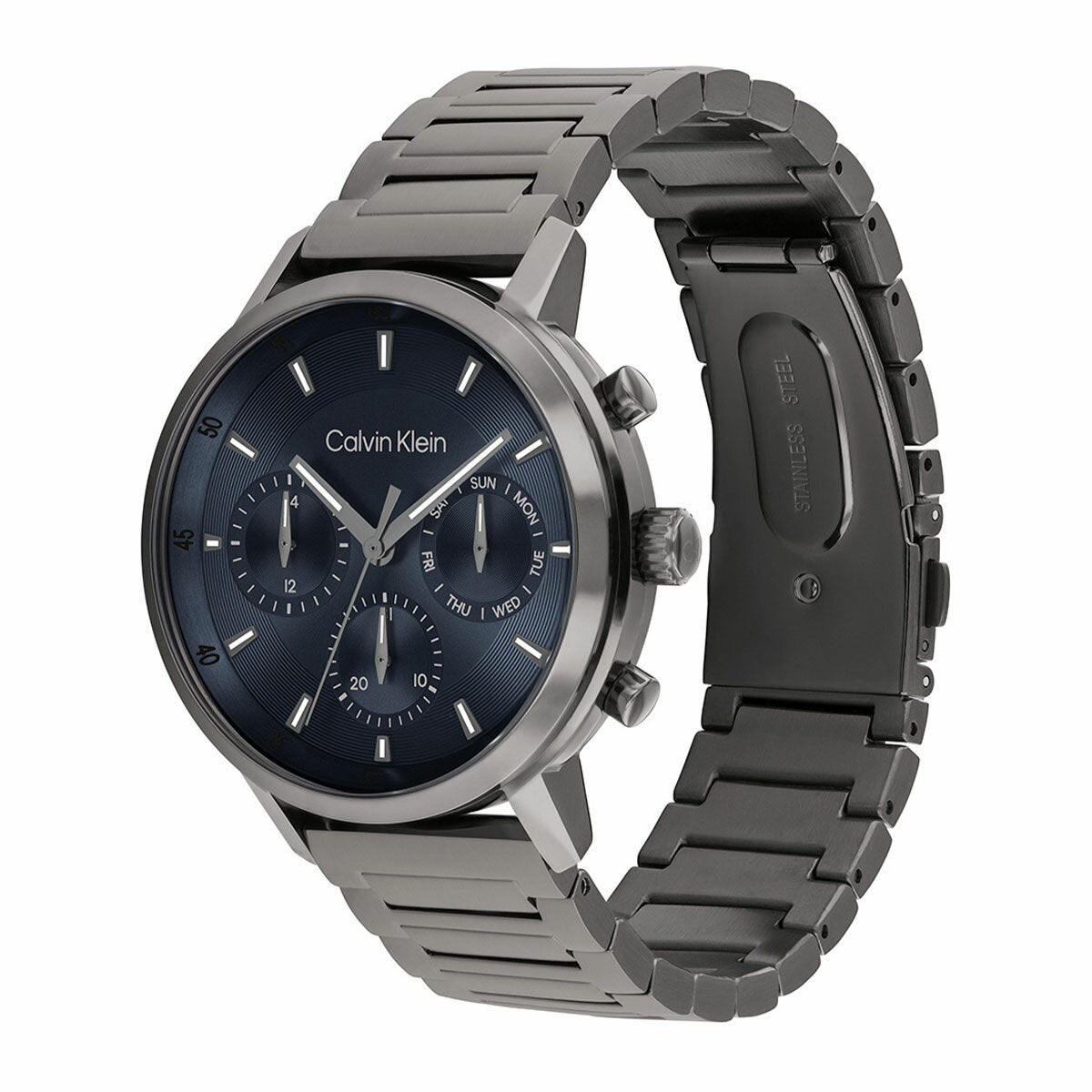 Calvin Klein Gauge Grey Steel Wristwatch Mens Blue Dial 41mm Case — image 2