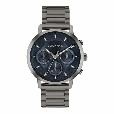 Calvin Klein Gauge Grey Steel Wristwatch Mens Blue Dial 41mm Case