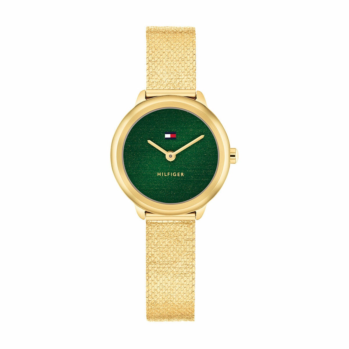 Tommy Hilfiger Green Dial Wristwatch Gold Plated Steel 26mm Women's Demi 1782812