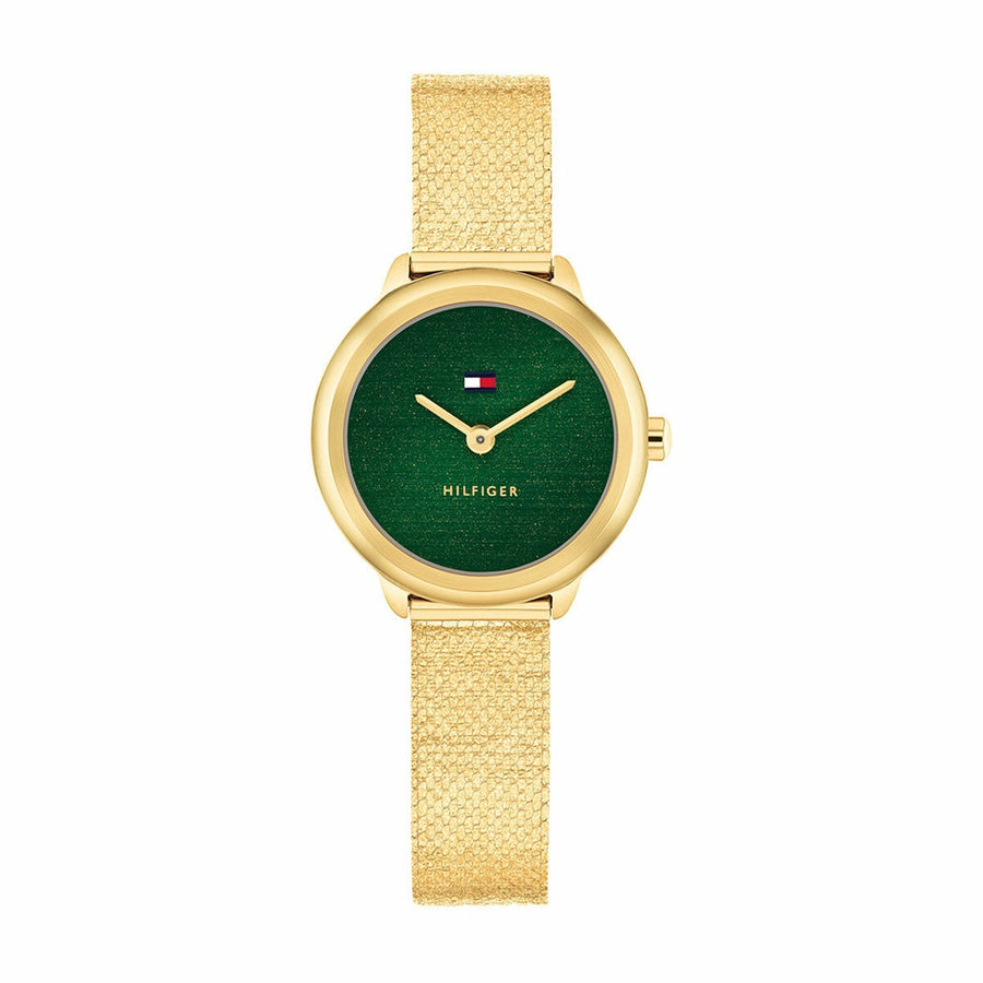 Tommy Hilfiger Green Dial Wristwatch Gold Plated Steel 26mm Women's Demi 1782812