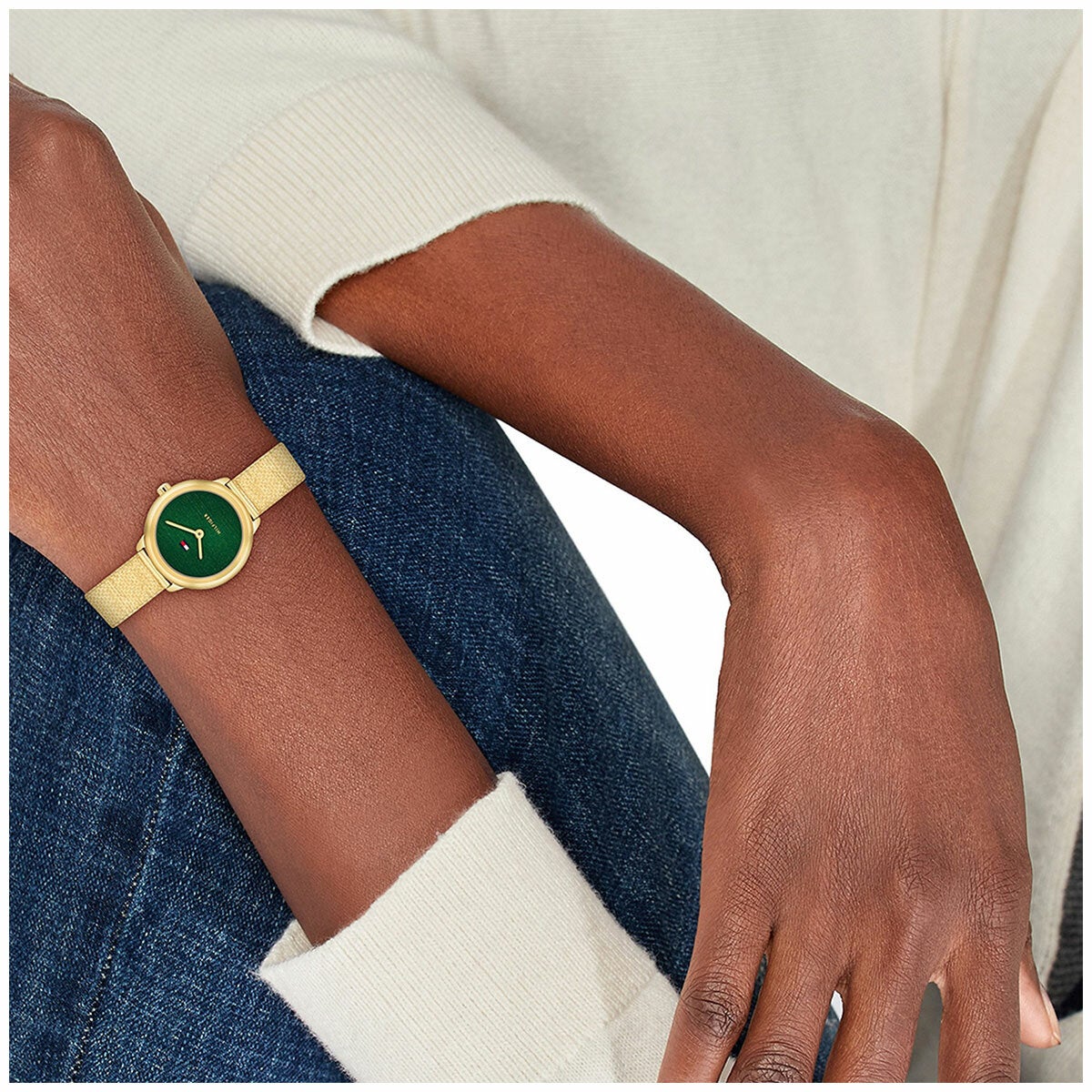 Tommy Hilfiger Green Dial Wristwatch Gold Plated Steel 26mm Women's Demi 1782812 — image 3