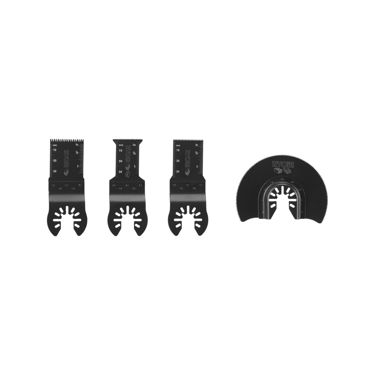 Ryobi 4 Piece Multi Tool Blade Set - 32mm to 88mm - Cutting Timber, Metal, Plasterboard, Plastic - SuperSaverAU - view 2