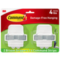 Command Broom Gripper 1.8kg Plastic 2 Pack Damage-Free Storage - SuperSaverAU - view 1