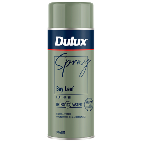 Dulux 340g Bay Leaf Flat Spray Paint - 0.34L - Fast Drying, Self-Priming - SuperSaverAU - view 1