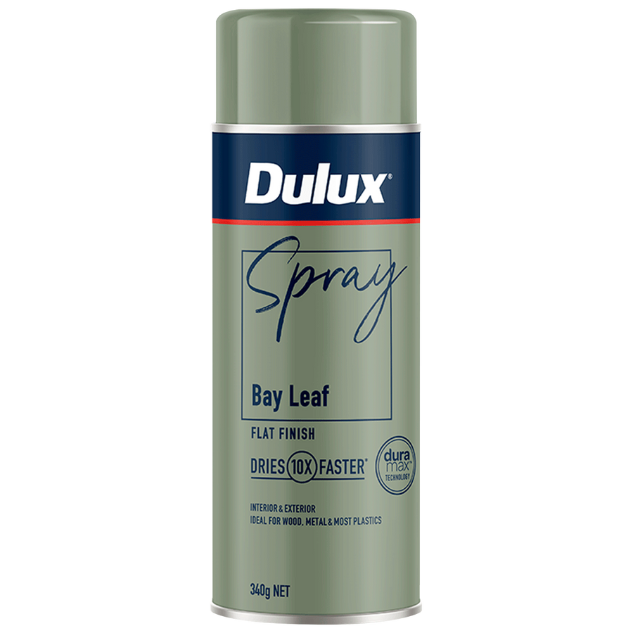 Dulux 340g Bay Leaf Flat Spray Paint - 0.34L - Fast Drying, Self-Priming - SuperSaverAU - view 1