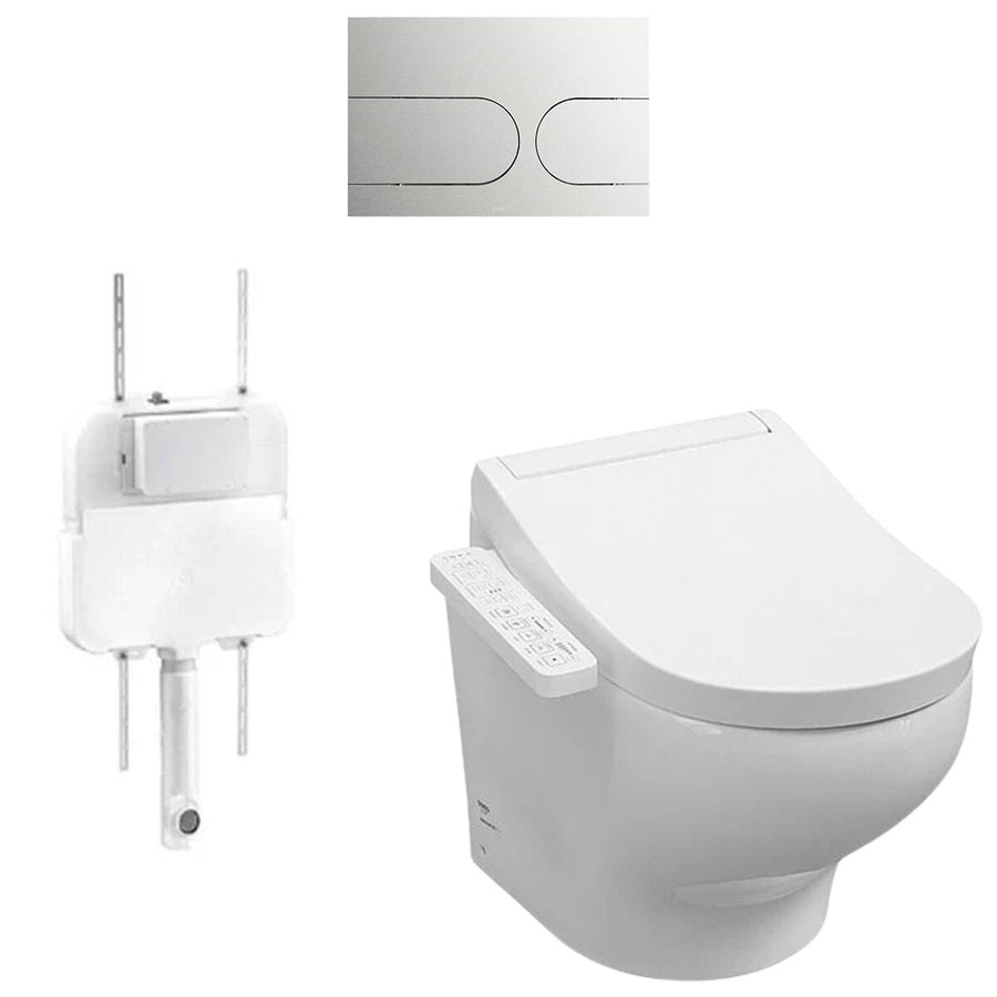 Toto Hayon Wall Faced Smart Toilet Suite - S2 Washlet, Concealed Cistern, Flush Panel - HAYON-WF-S2