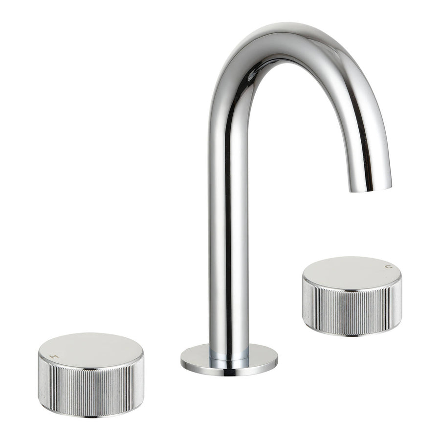 Mondella Resonance Chrome 1/4 Turn Textured Handle Basin Set 7.5L/min WELS 4 Star