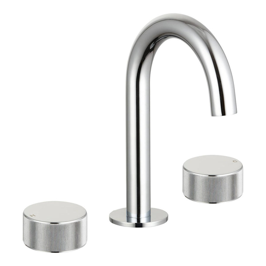 Mondella Chrome Resonance Basin Set - 1/4 Turn - 1240mm - Textured Handle - WELS 4 Star - SuperSaverAU - view 1