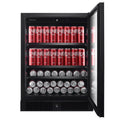 Artusi 146L beverage centre - black smoky glass door, frost free, holds 127 cans - ABC142BV