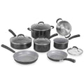 Cuisinart Ceramica Nonstick 11 Piece Cookware Set - Black, Stay-Cool Handles, Glass Lids - 54C11BKXA