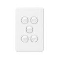 Deta X6 White Five Vertical Switch - 5 Gang - Polycarbonate - Durable - SuperSaverAU - view 1