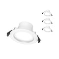 Click 8W 90mm IP44 Recessed CCT LED Downlight White Hardwired 4 Pack 11456