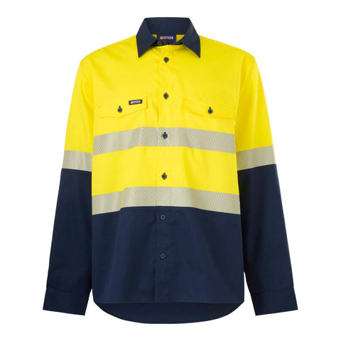 Citeco 3XL Long Sleeve Taped Shirt Hi Vis - Yellow/Navy - UPF 50+ - SuperSaverAU - view 1