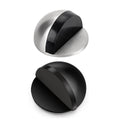 45 mm Round Floor Mount Door Stop Rubber Bumper Wall Protector - Silver - view 3