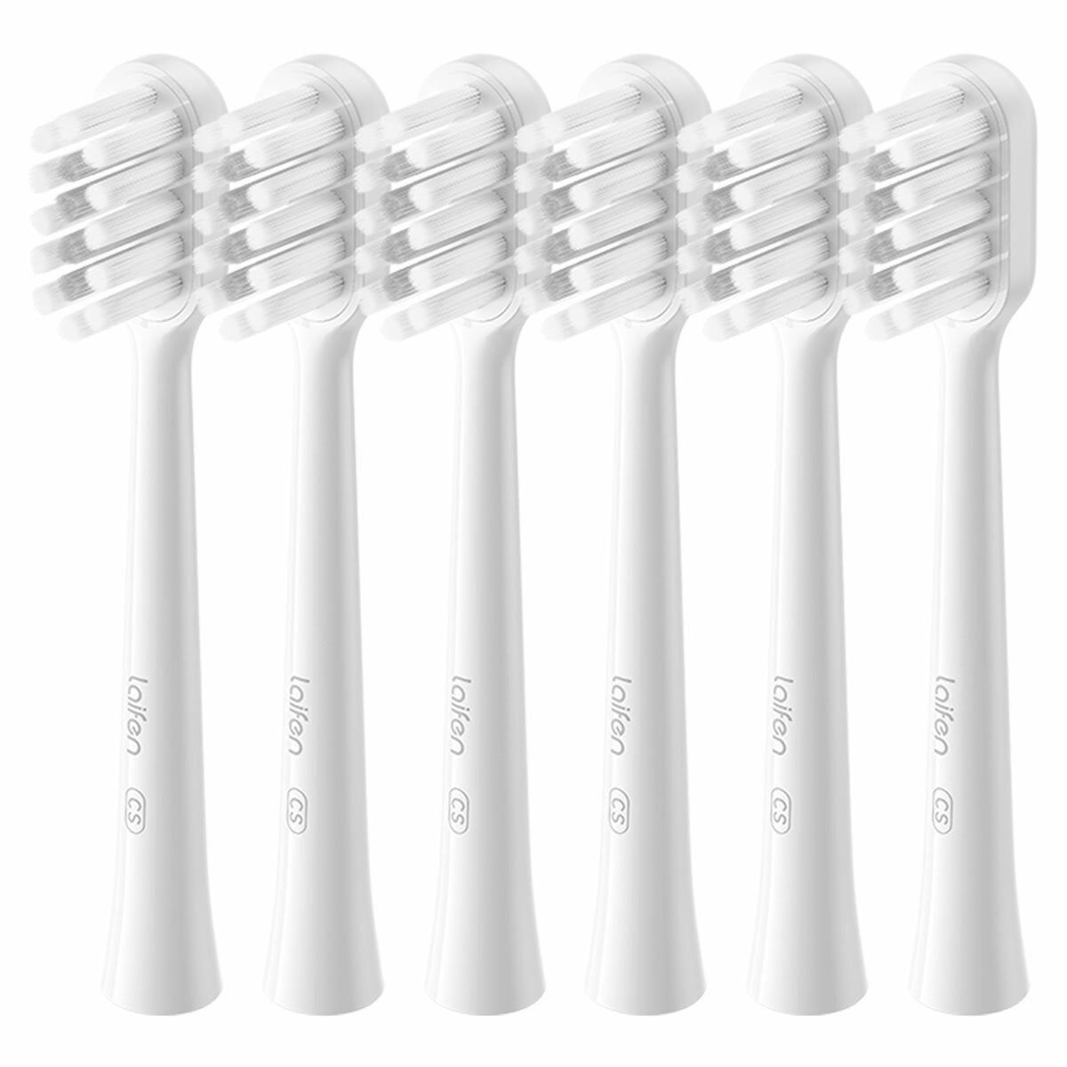 Laifen 6 Pack White Gum Care Electric Toothbrush Heads Universal