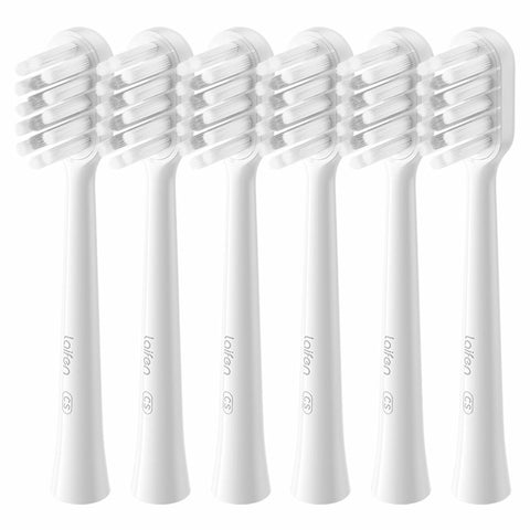 Laifen 6 Pack White Gum Care Electric Toothbrush Heads Universal