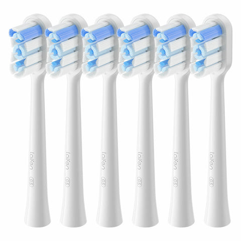 Laifen 6 Pack Blue Super Clean Electric Toothbrush Heads Universal