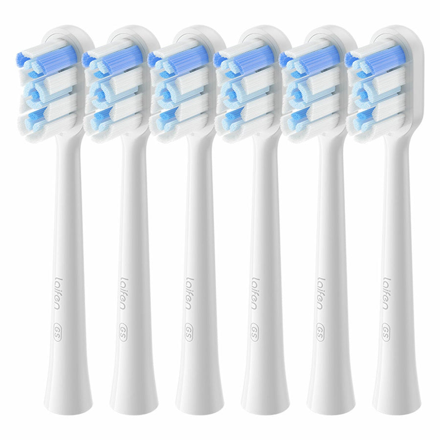 Laifen 6 Pack Blue Super Clean Electric Toothbrush Heads Universal