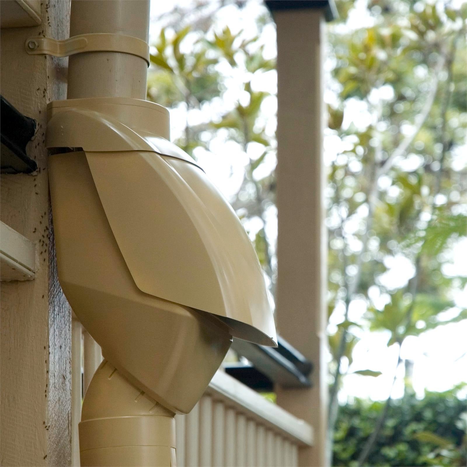 Rain Harvesting Leaf Eater Ultra Rain Head 90mm - White UPVC Downpipe Filter