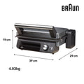 Braun MultiGrill 5 Contact Grill - 2000W, 3-in-1 Cooking, Dishwasher-Safe Plates, Black - CG5033IGY